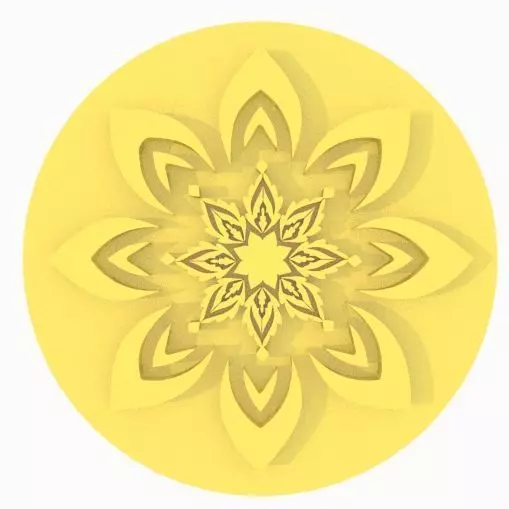 Flower button Free 3D model_0