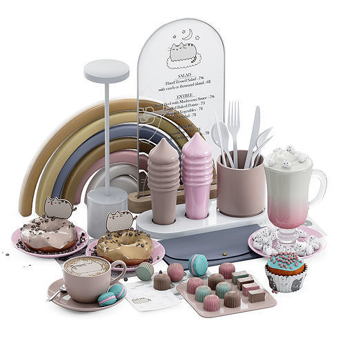 Table setting for Childrens cafe and restaurant 3D model
