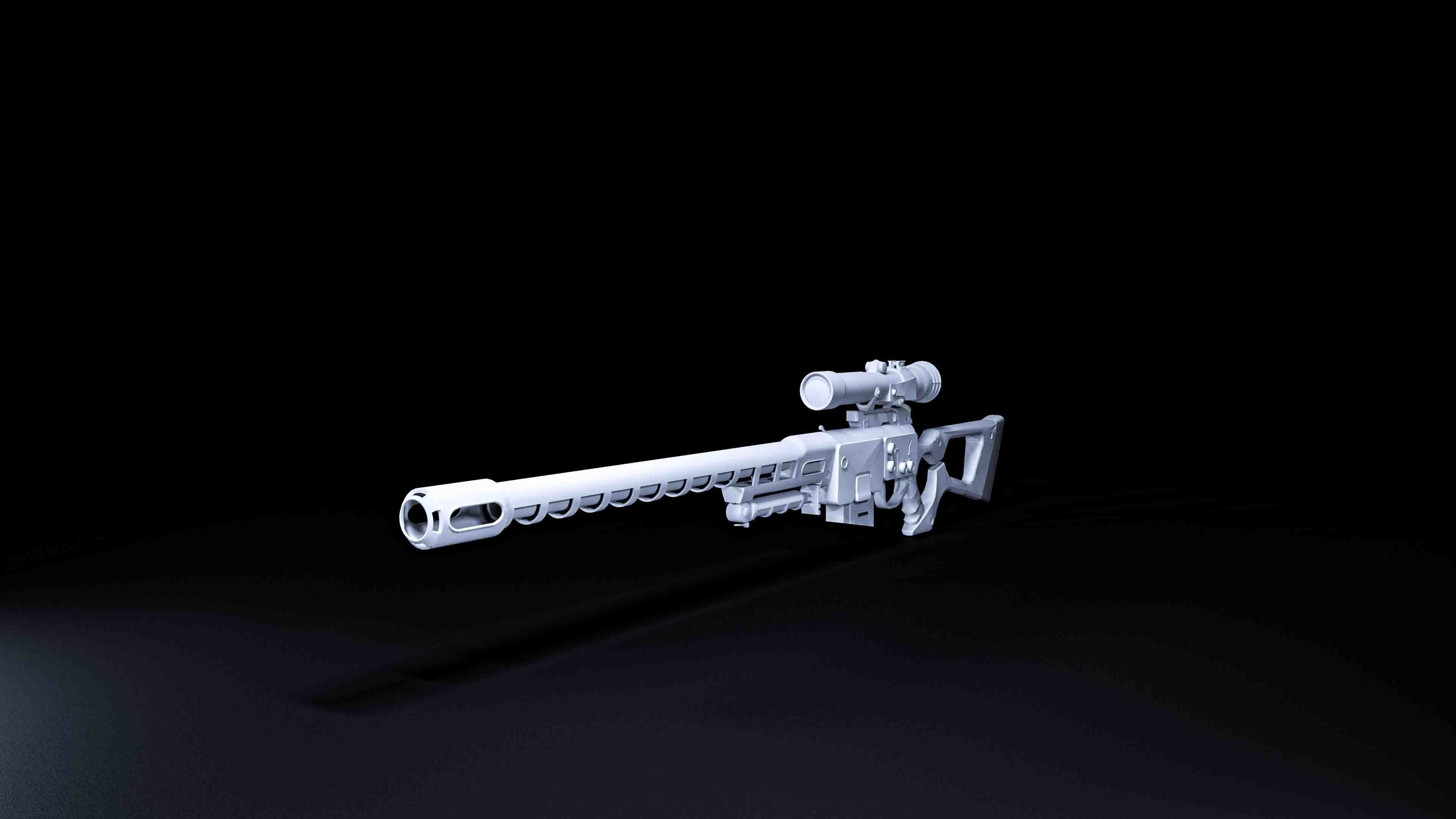 sniper rifle 3D print model_2