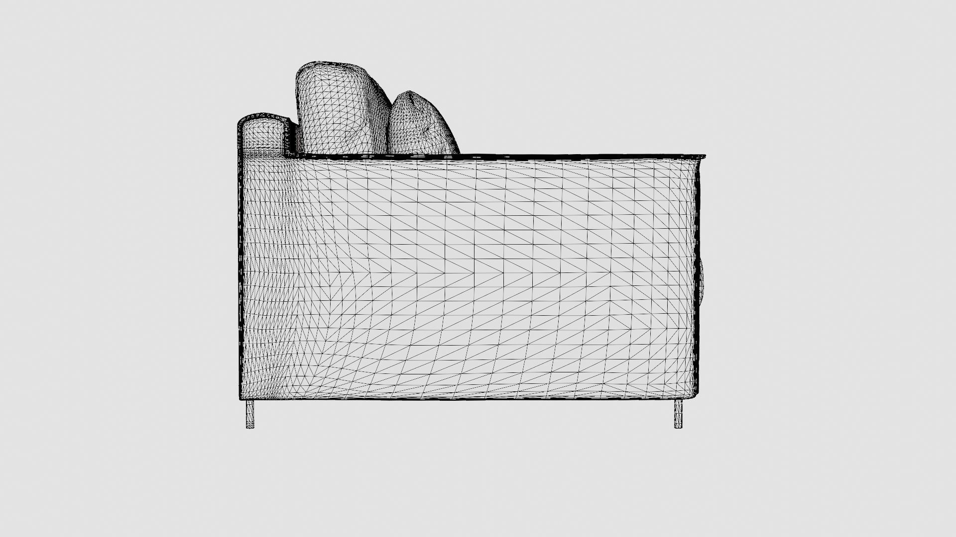 2 Seater Sofa Low-poly 3D model_8