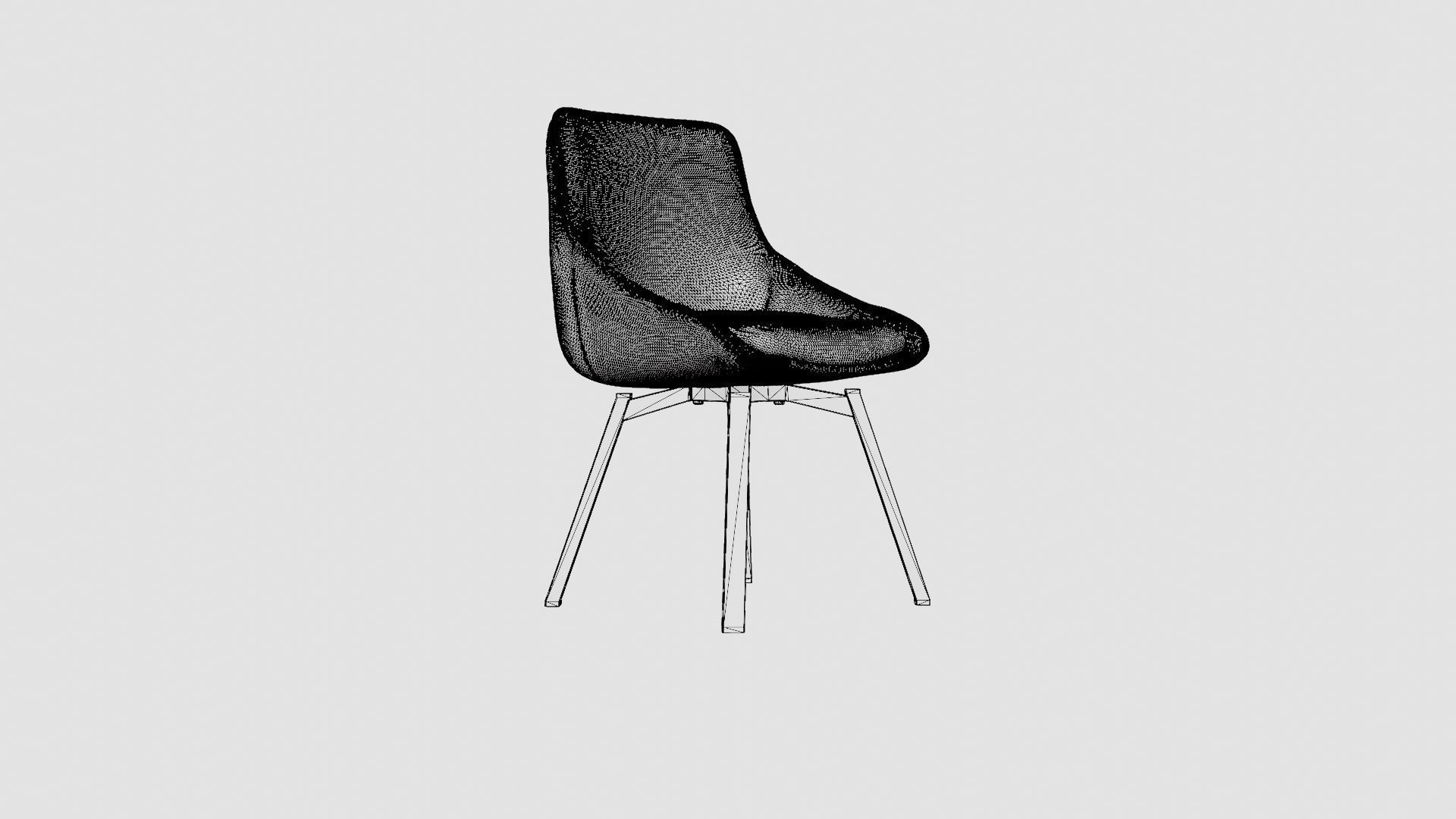 Upholstered Dining Chair Low-poly 3D model_7