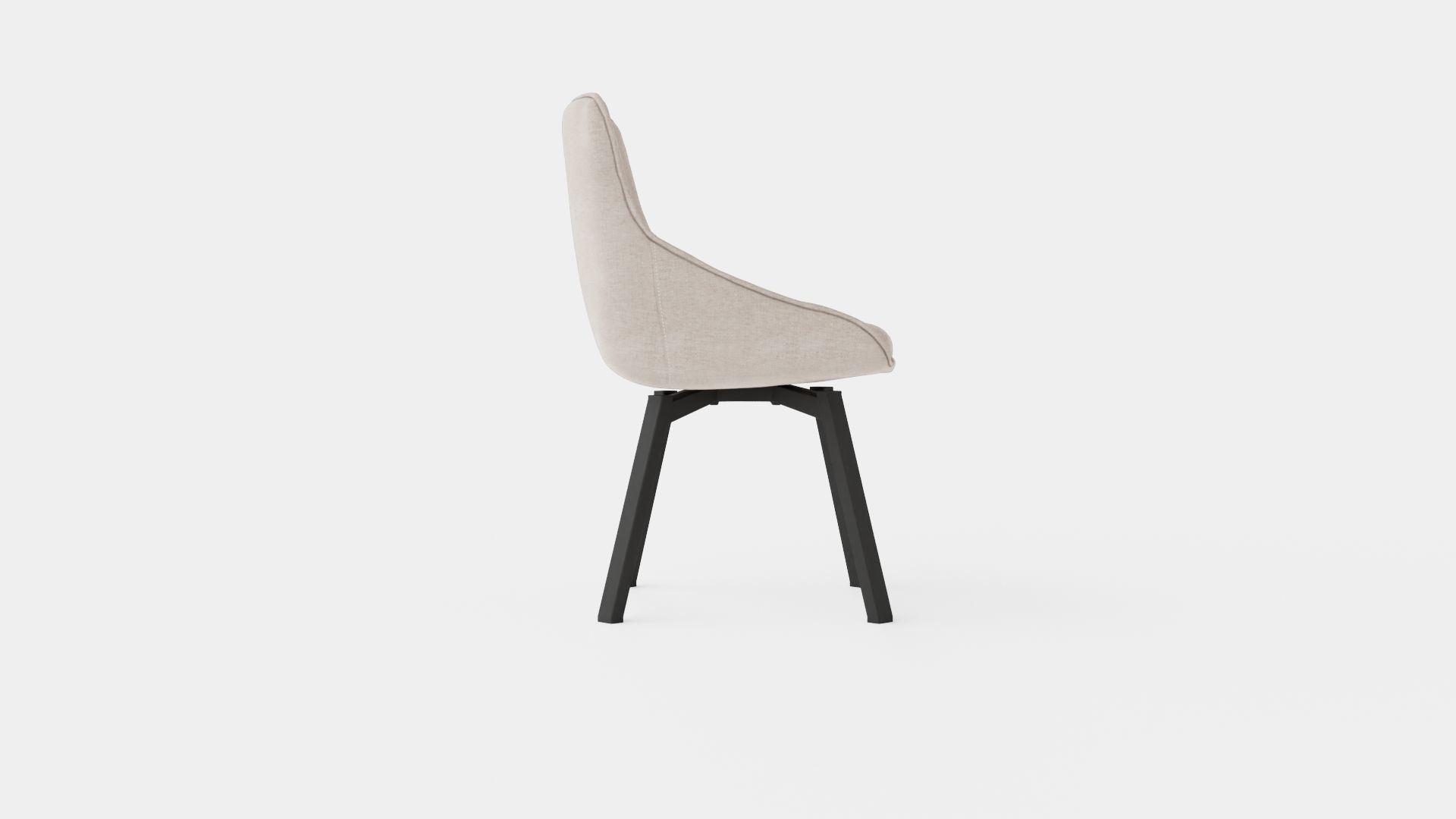Upholstered Dining Chair Low-poly 3D model_2