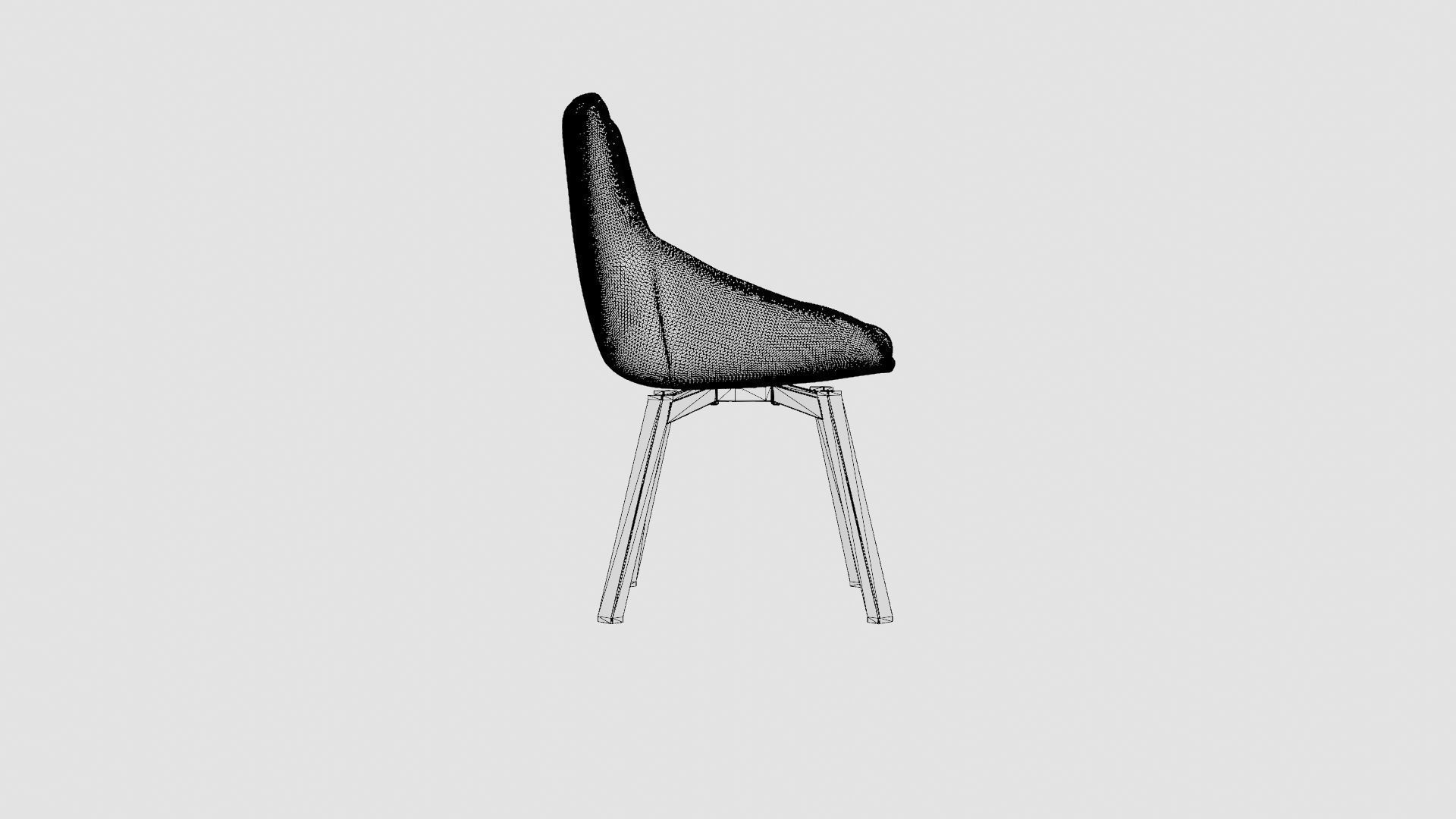 Upholstered Dining Chair Low-poly 3D model_8