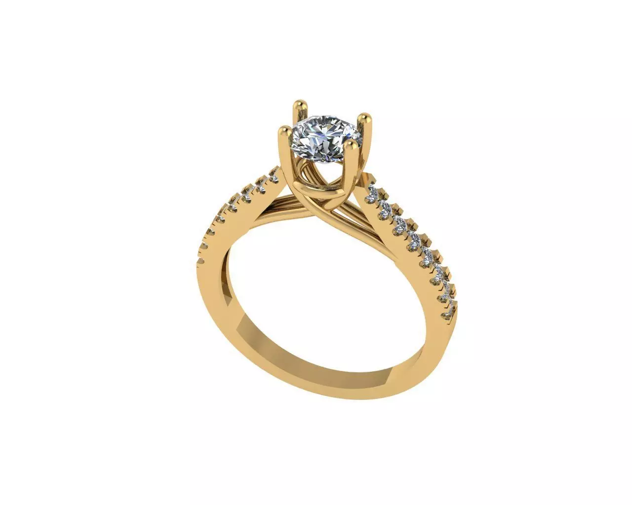 Women diamond ring 3d render 3D print model_0