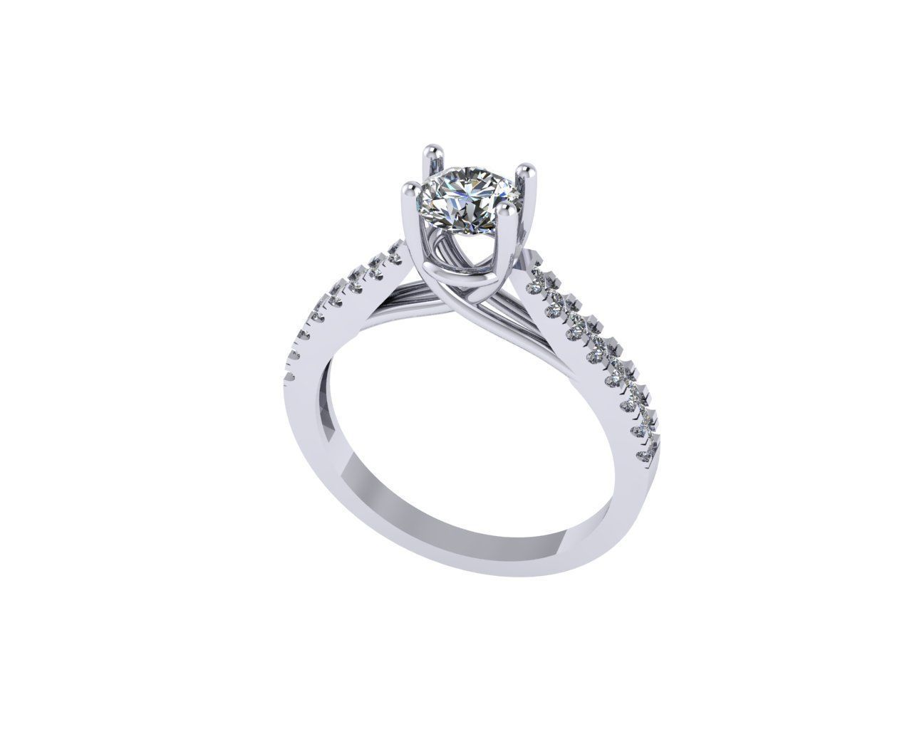 Women diamond ring 3d render 3D print model_2