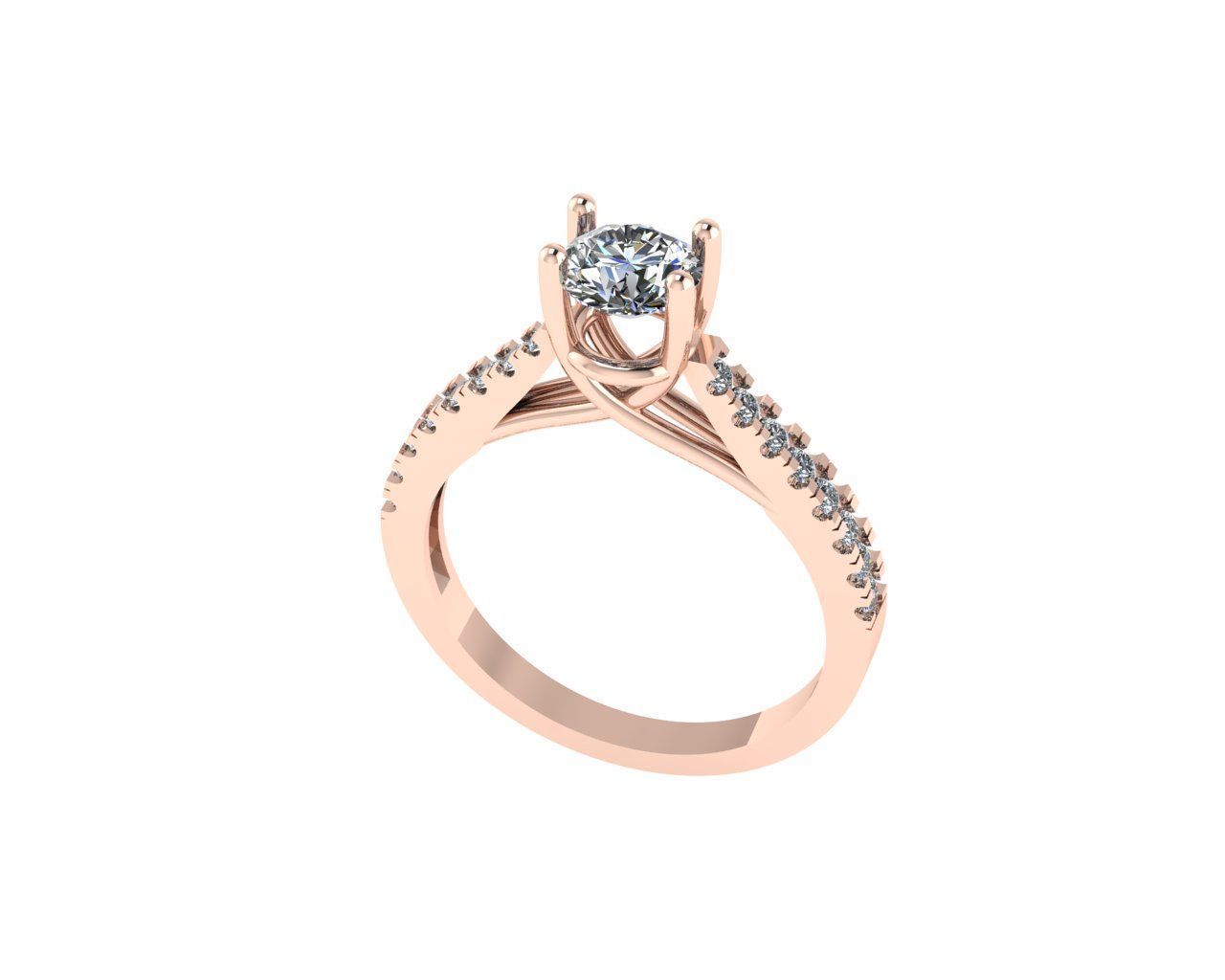 Women diamond ring 3d render 3D print model_1