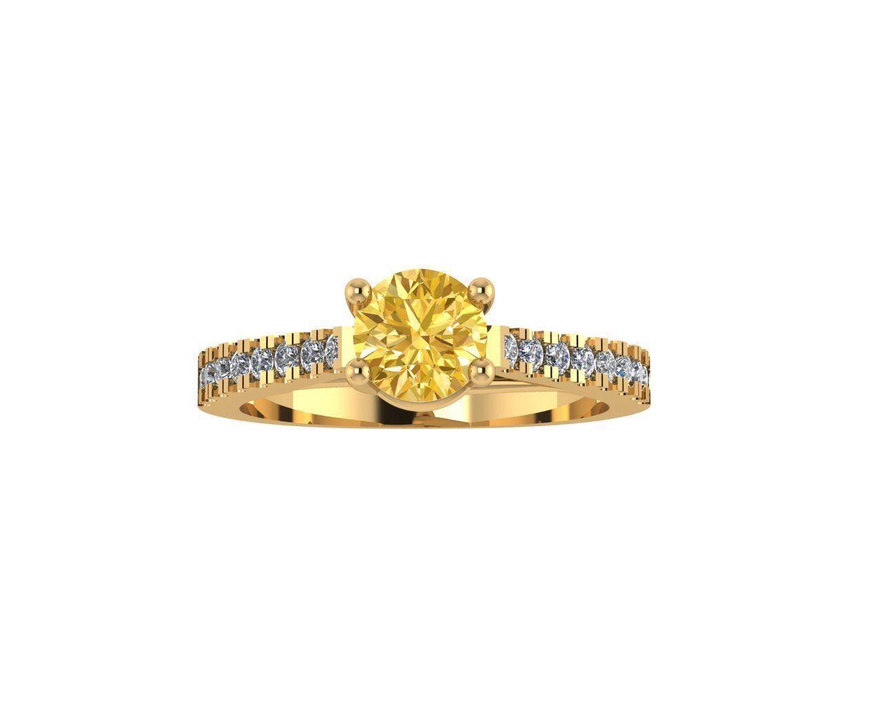 Women diamond ring 3d render 3D print model_6