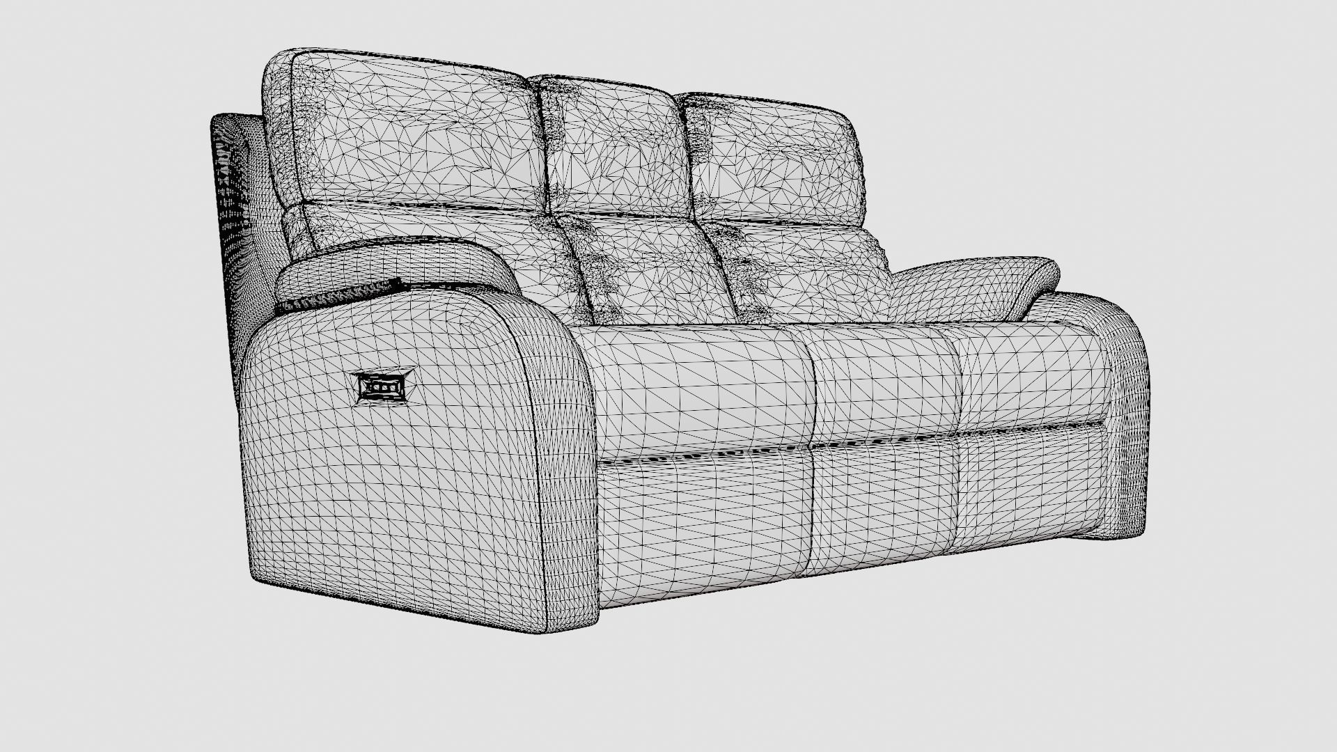Beige Sofa Low-poly 3D model_7