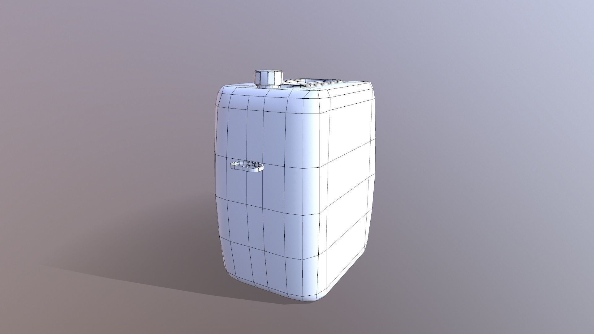 Plastic container white Low-poly 3D model_8