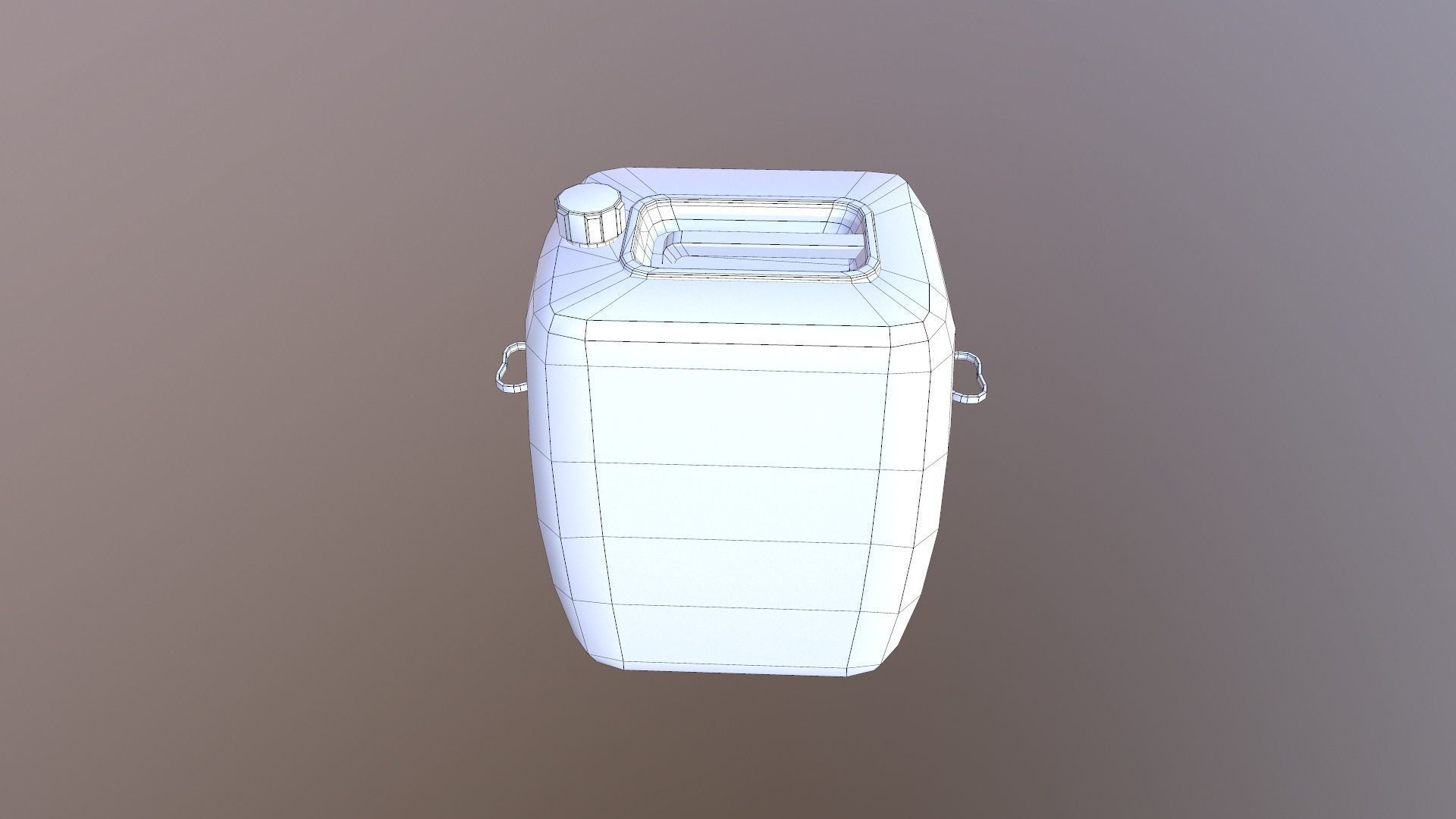Plastic container white Low-poly 3D model_10