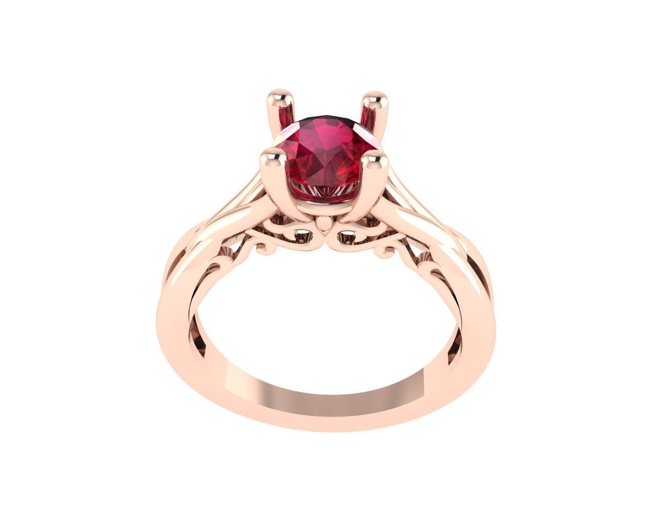 Women diamond ring 3d render 3D print model_4