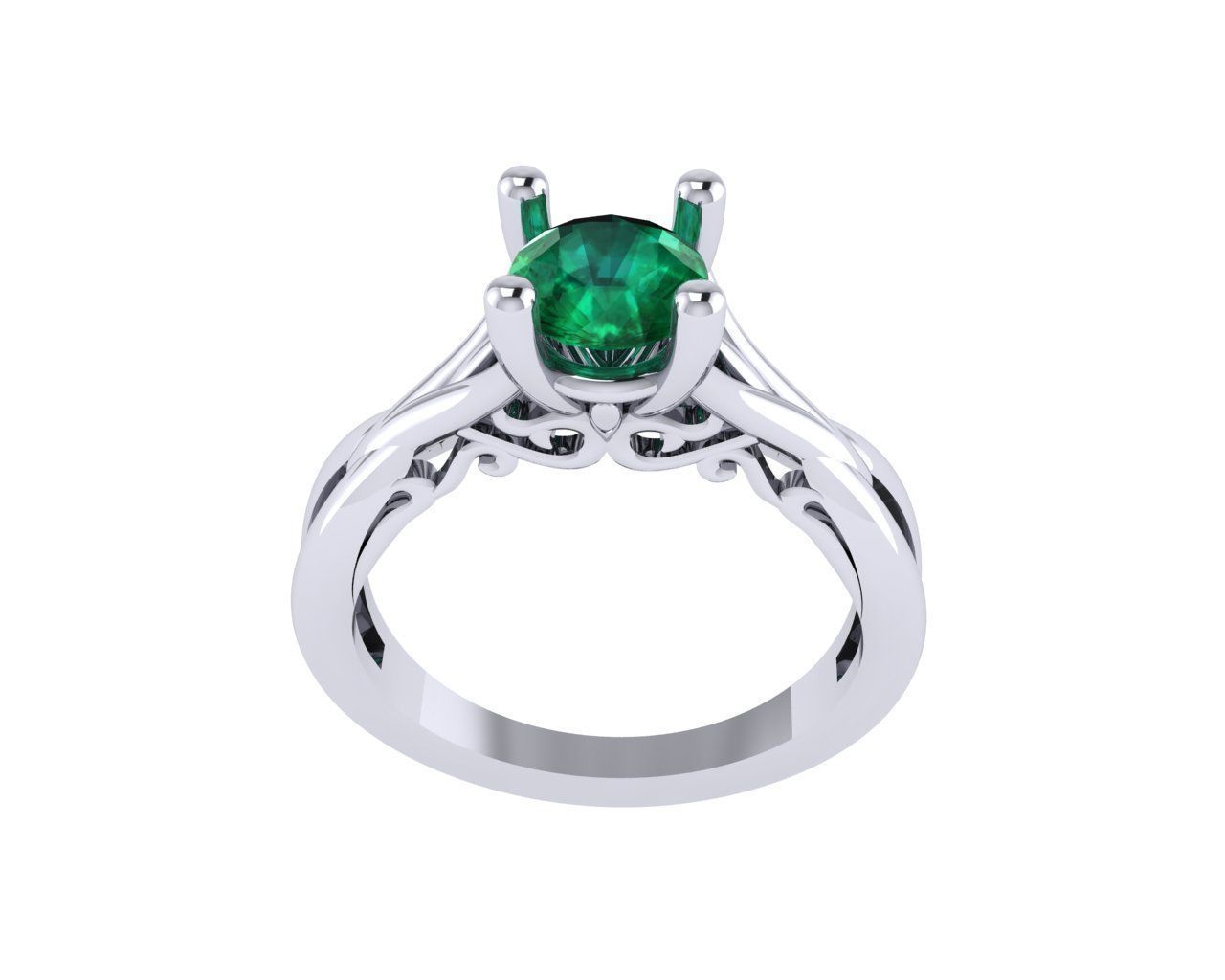 Women diamond ring 3d render 3D print model_5