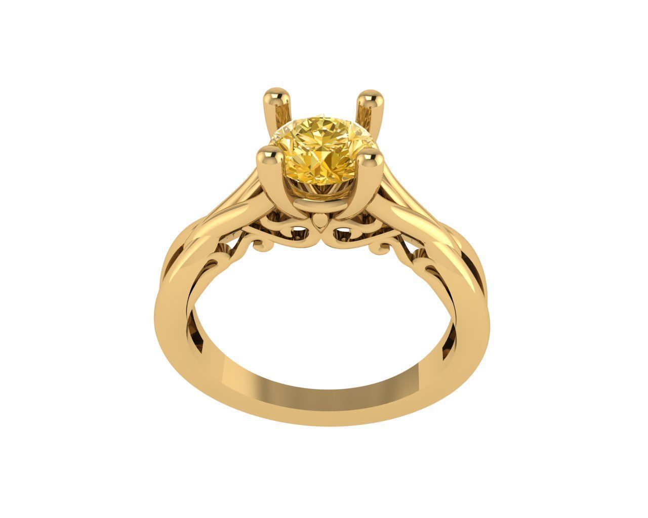 Women diamond ring 3d render 3D print model_3