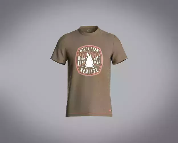 Men basic t-shirt with wash effect and chest print