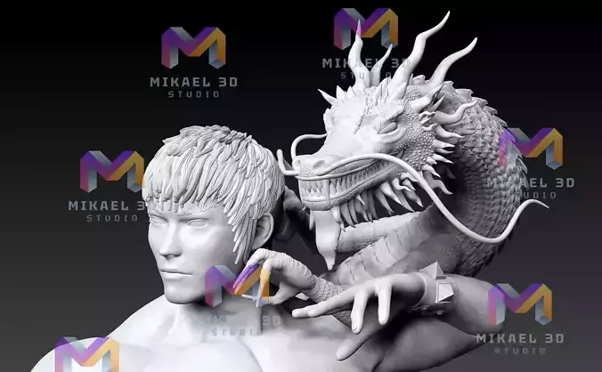 Tekken Marshall Law and Dragon 3D print model