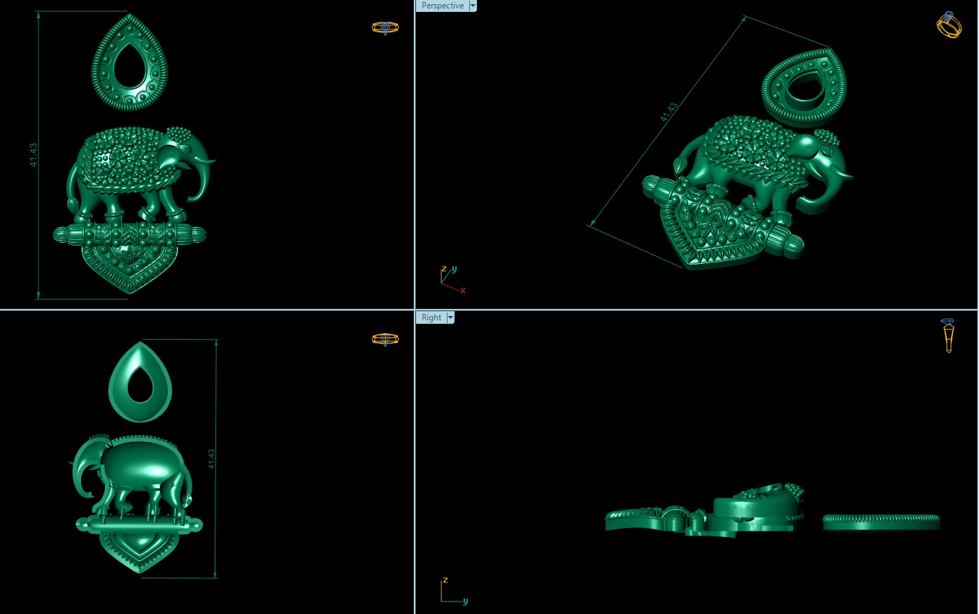  24 high-quality STL files of mixed jewelry designs 3D print model_15