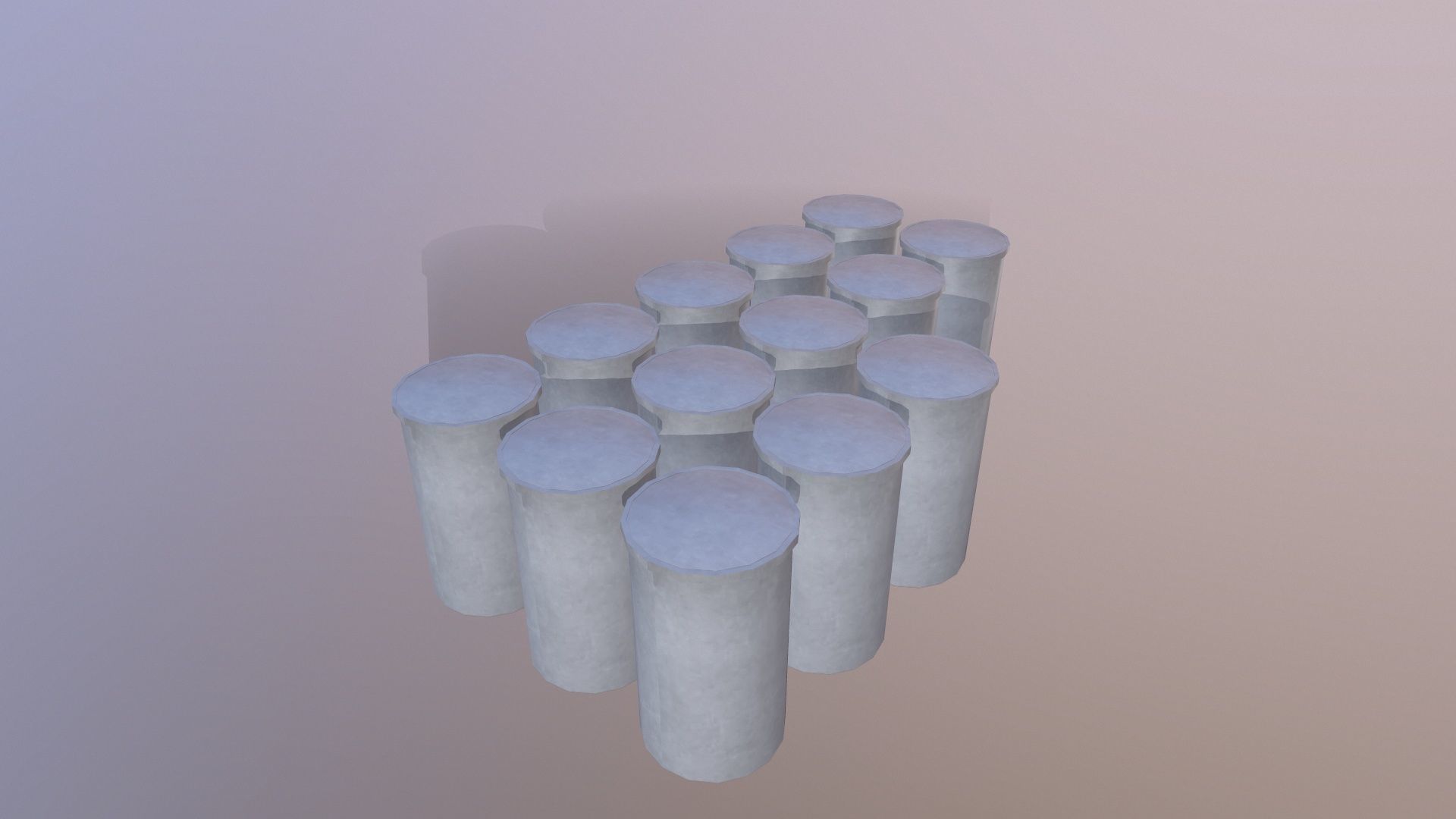 Metal Drum Low-poly 3D model_6