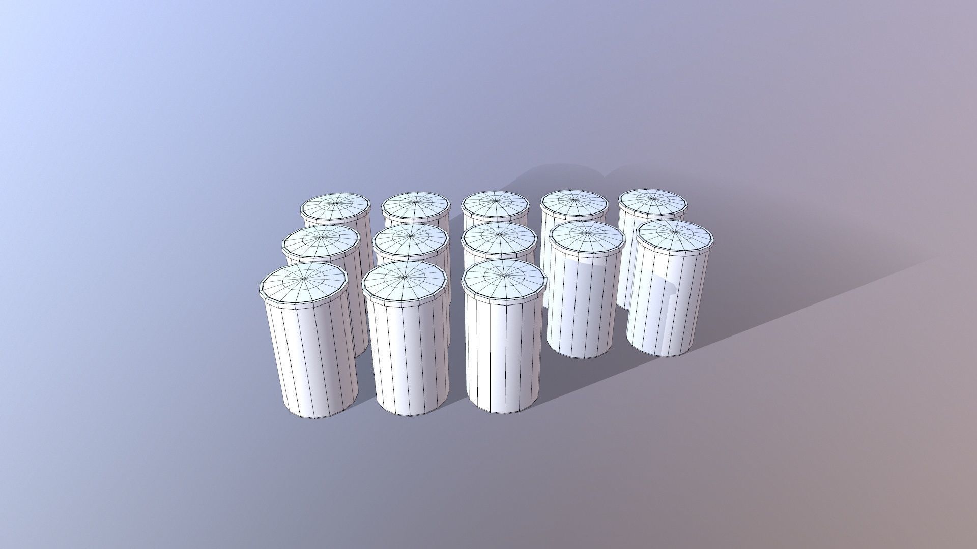 Metal Drum Low-poly 3D model_8