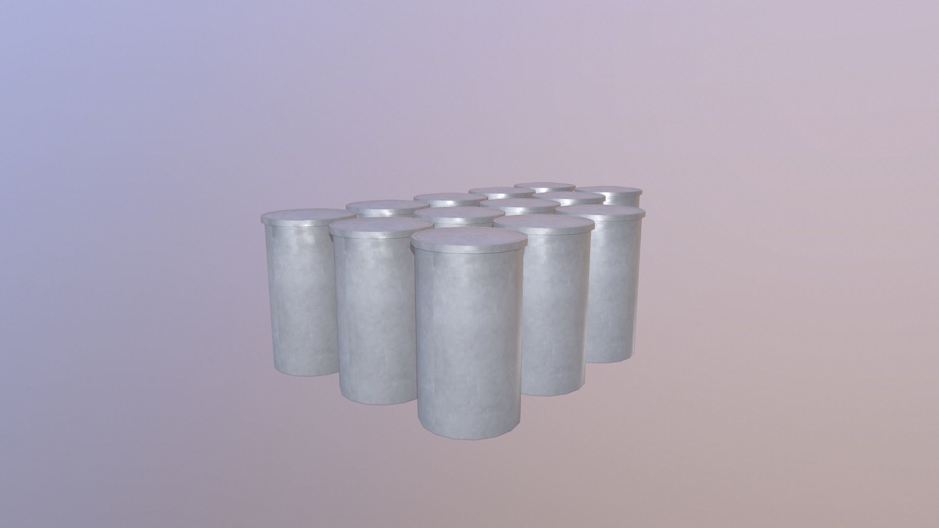 Metal Drum Low-poly 3D model_5