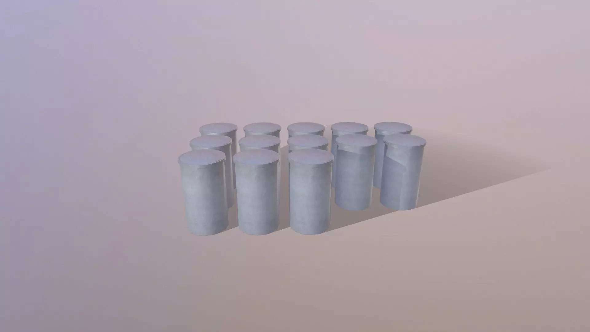 Metal Drum Low-poly 3D model_0
