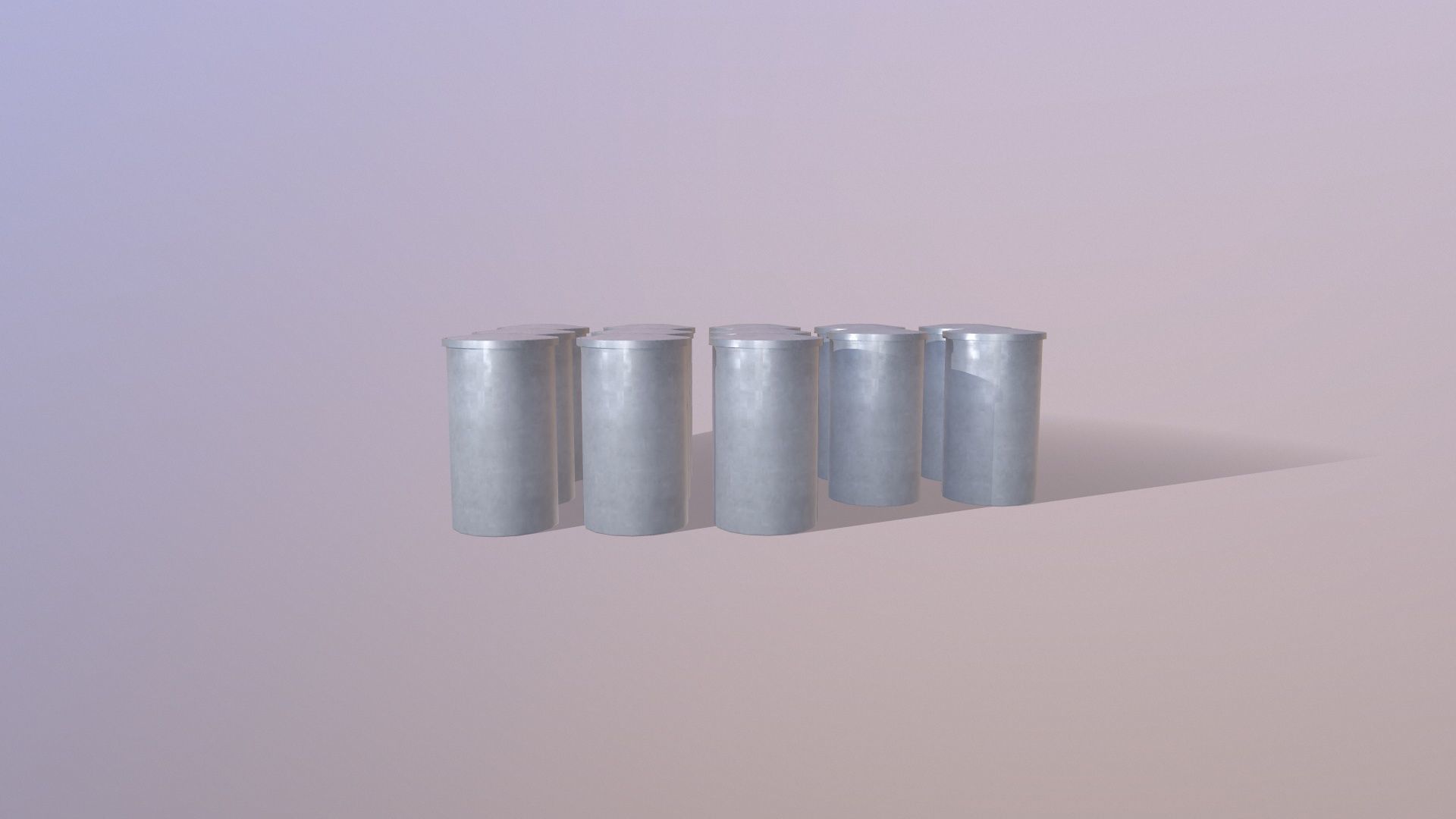 Metal Drum Low-poly 3D model_2