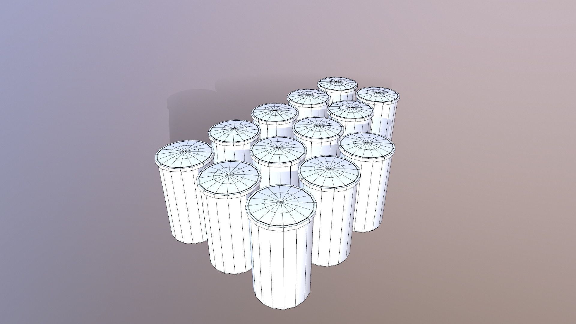 Metal Drum Low-poly 3D model_7