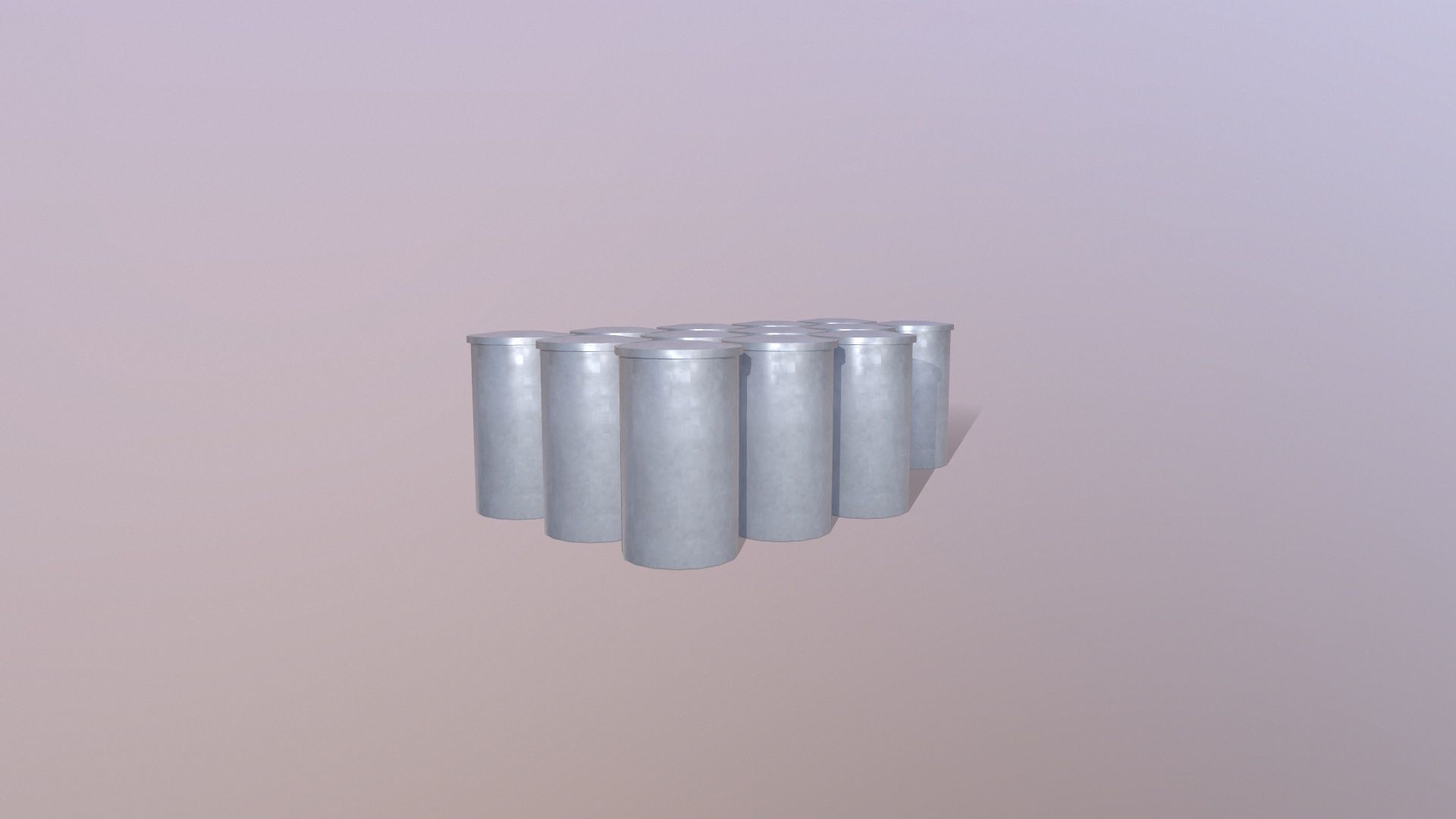 Metal Drum Low-poly 3D model_3