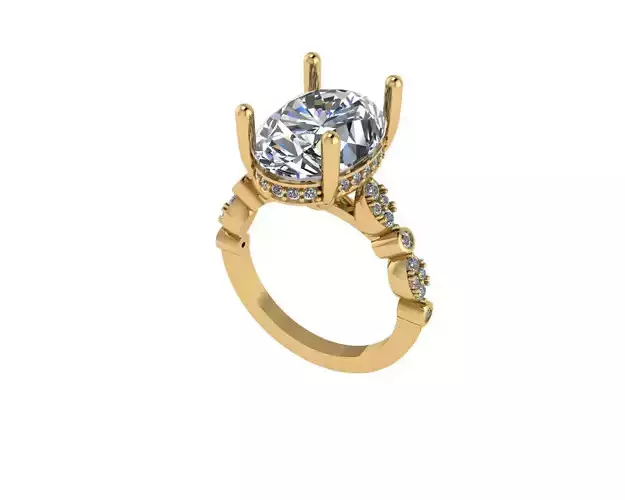 Women diamond ring 3d render 