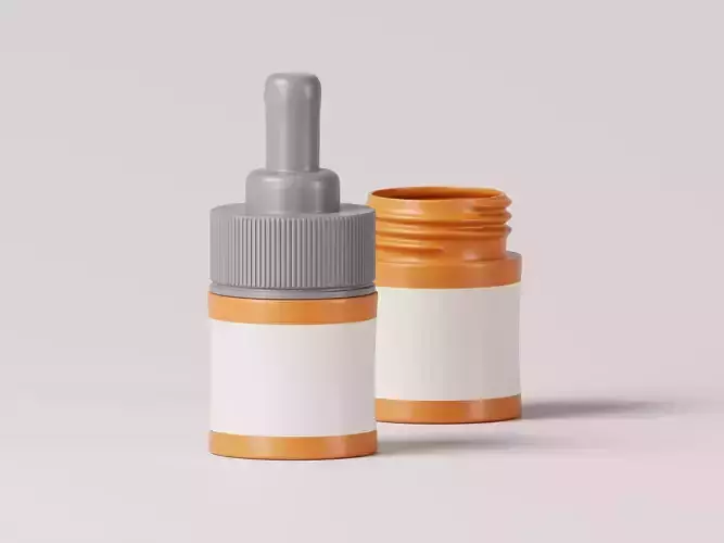 Cosmetic or Medicine Product Dropper Bottle 3D Model