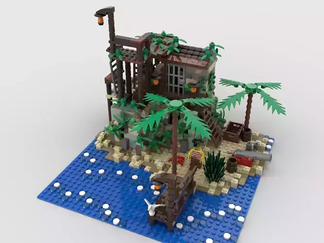 LEGO Toys Pirate Island Beach Coastal Trees
