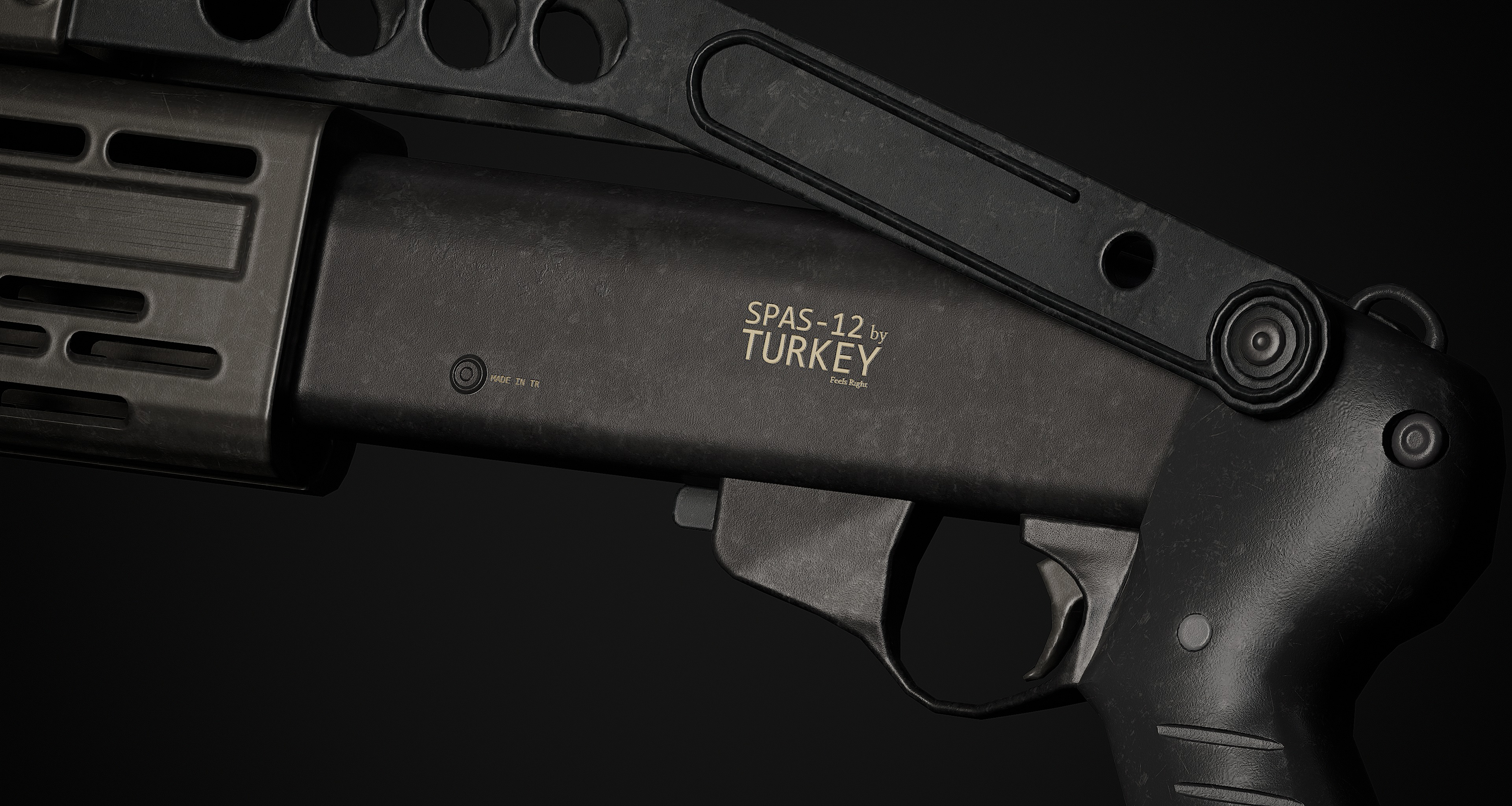 Spas-12 Shotgun 3D Model Low-poly 3D model_7