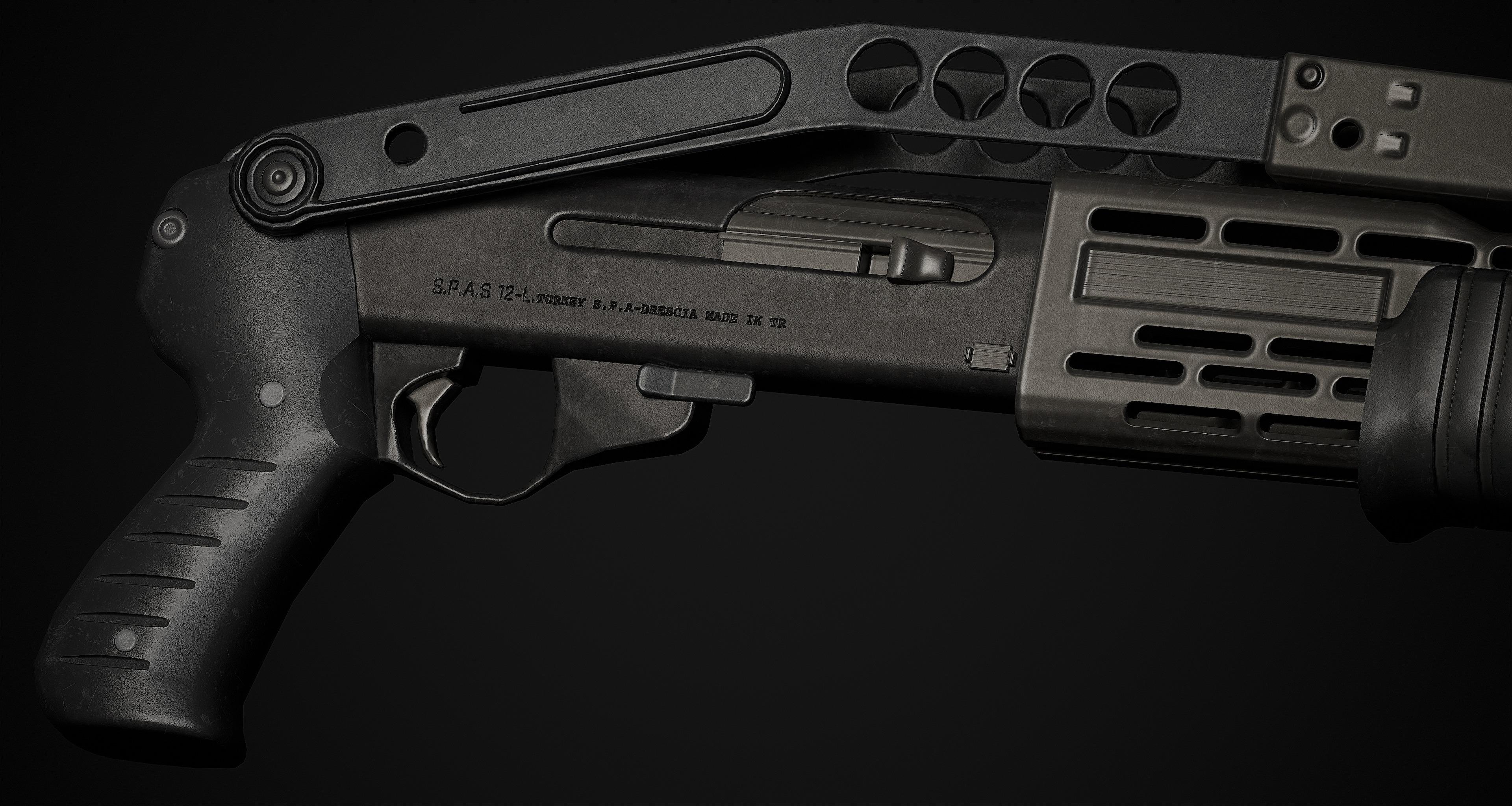Spas-12 Shotgun 3D Model Low-poly 3D model_5