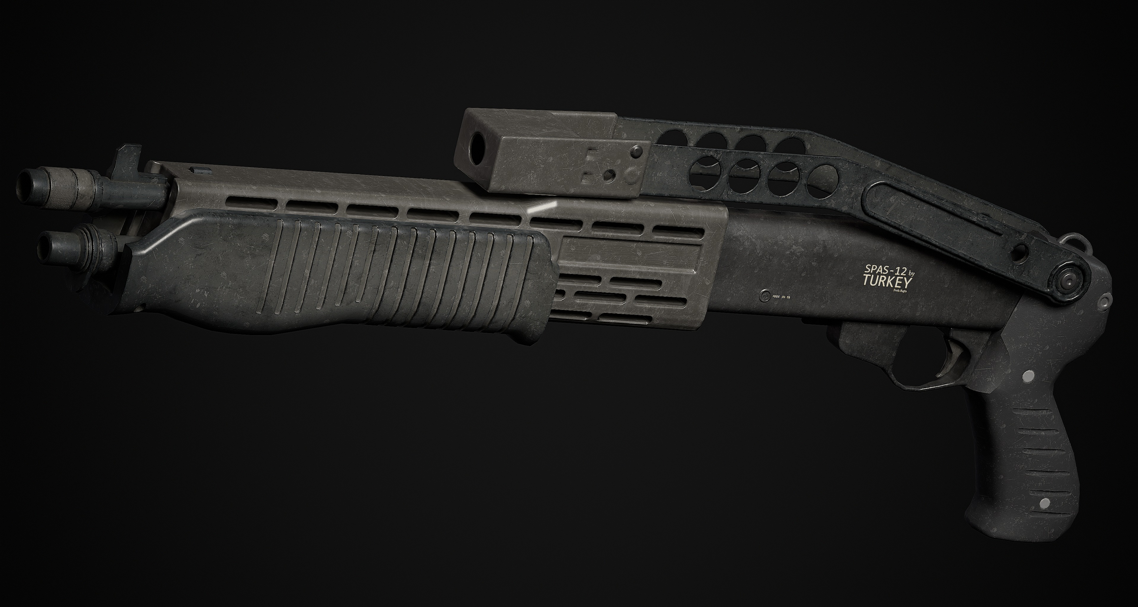Spas-12 Shotgun 3D Model Low-poly 3D model_2