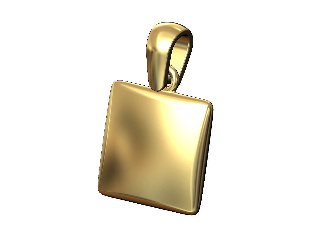 Star enamel engraving square cushion pendant charm with bail 3D print model_4