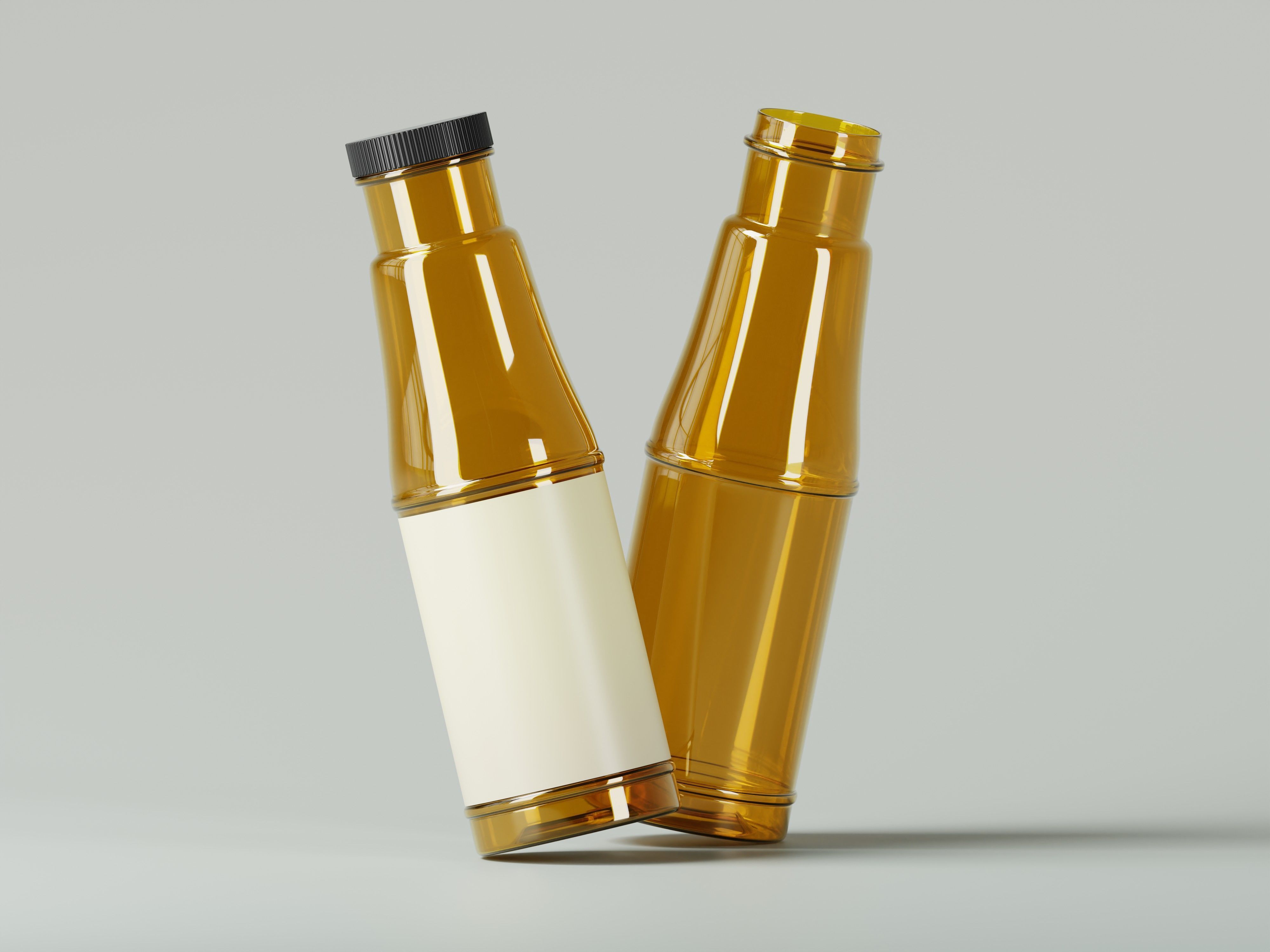 Glass Soda Soft Drink or Water Bottle 3D Model Low-poly 3D model_8