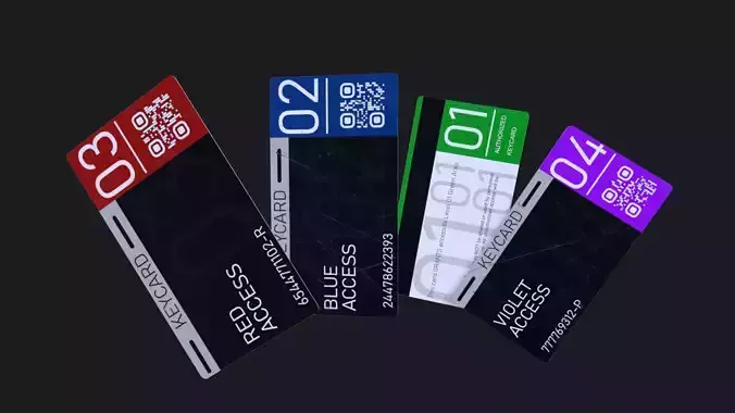 3D Keycard Pack 4 Variants