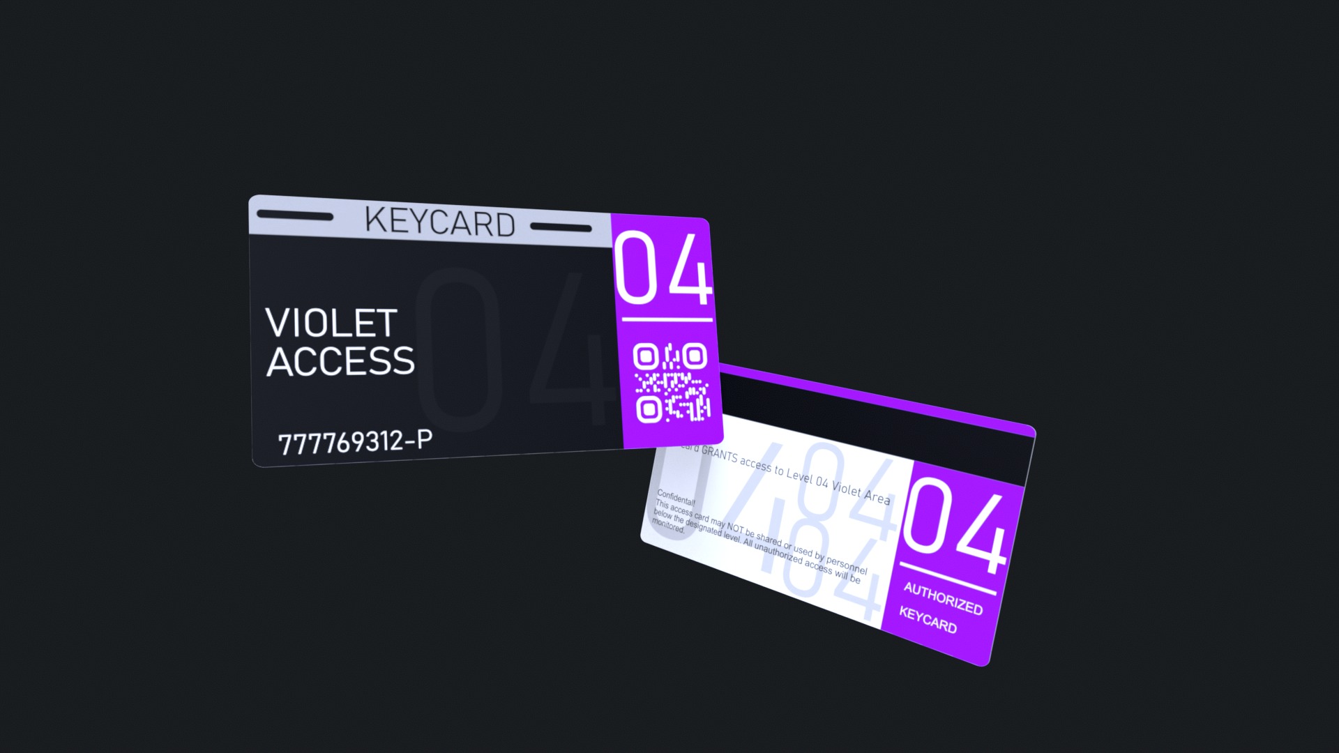 3D Keycard Pack 4 Variants Low-poly 3D model_4