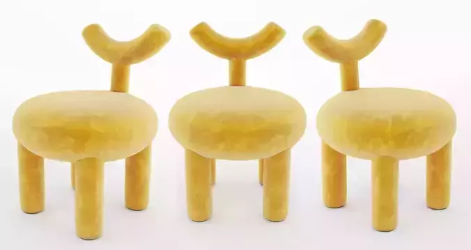 Moon Yellow Puff 3D model