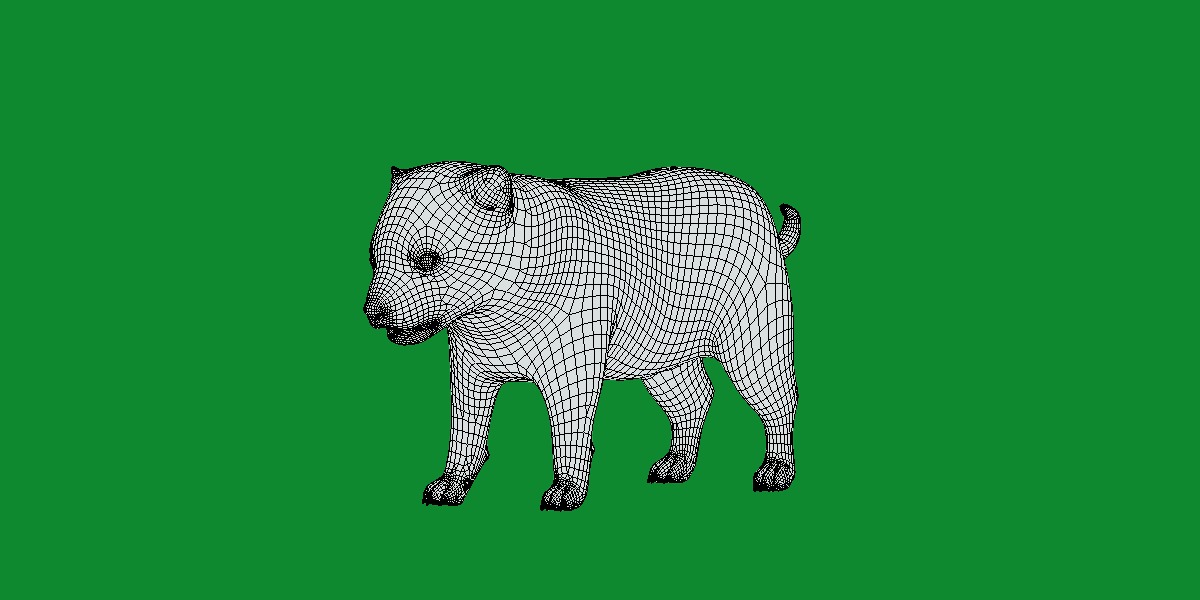 Bush Dog Low-poly 3D model_16