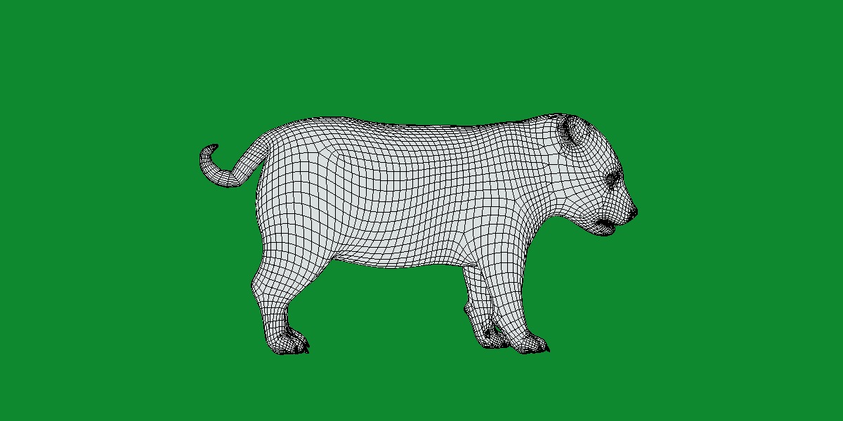 Bush Dog Low-poly 3D model_15