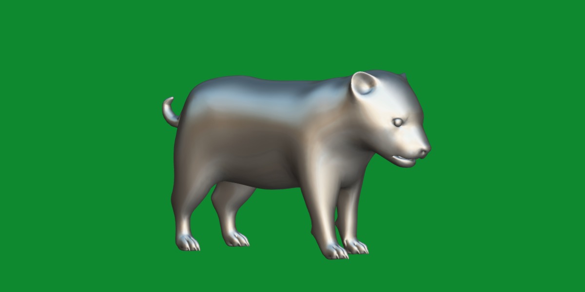 Bush Dog Low-poly 3D model_11