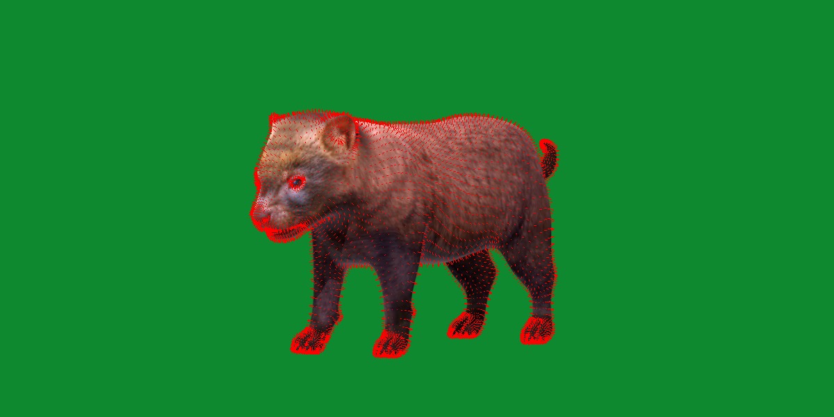 Bush Dog Low-poly 3D model_17