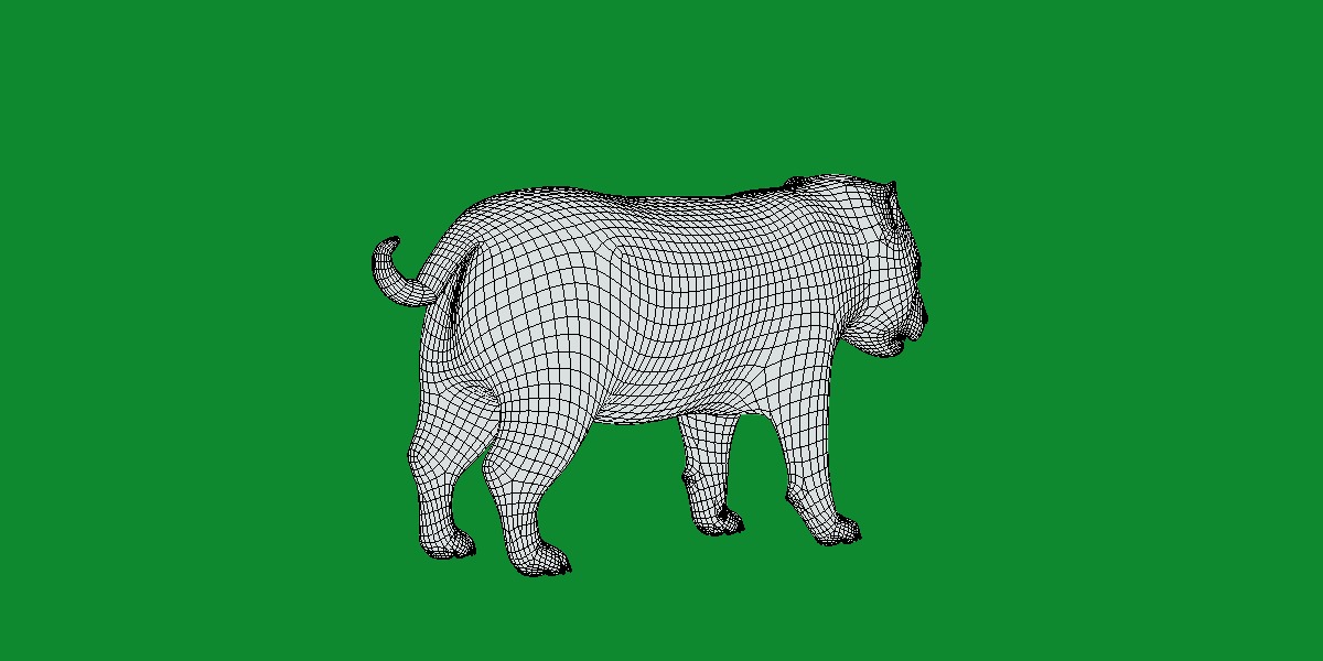 Bush Dog Low-poly 3D model_14