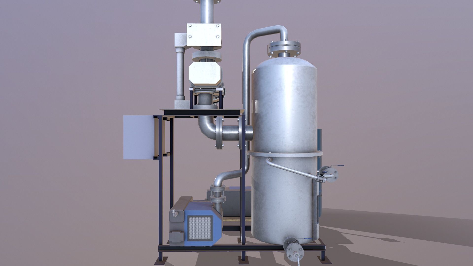 Pump and Tank Low-poly 3D model_4