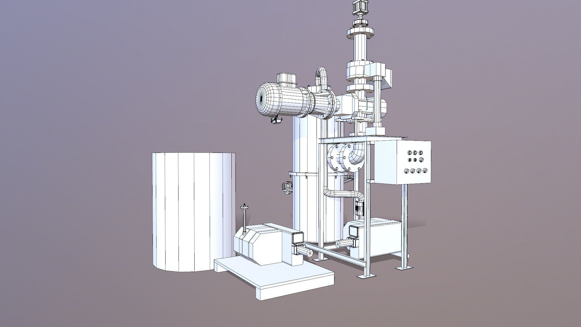Pump and Tank Low-poly 3D model_17