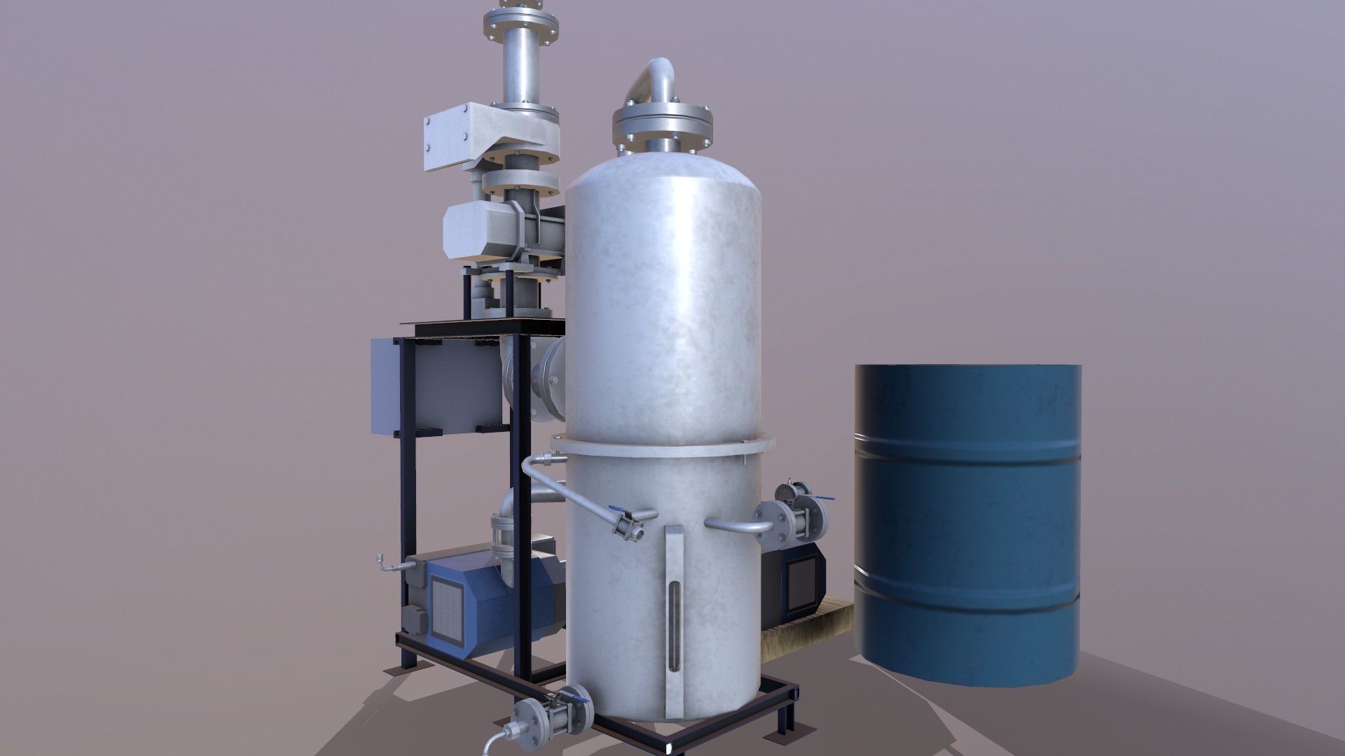 Pump and Tank Low-poly 3D model_5