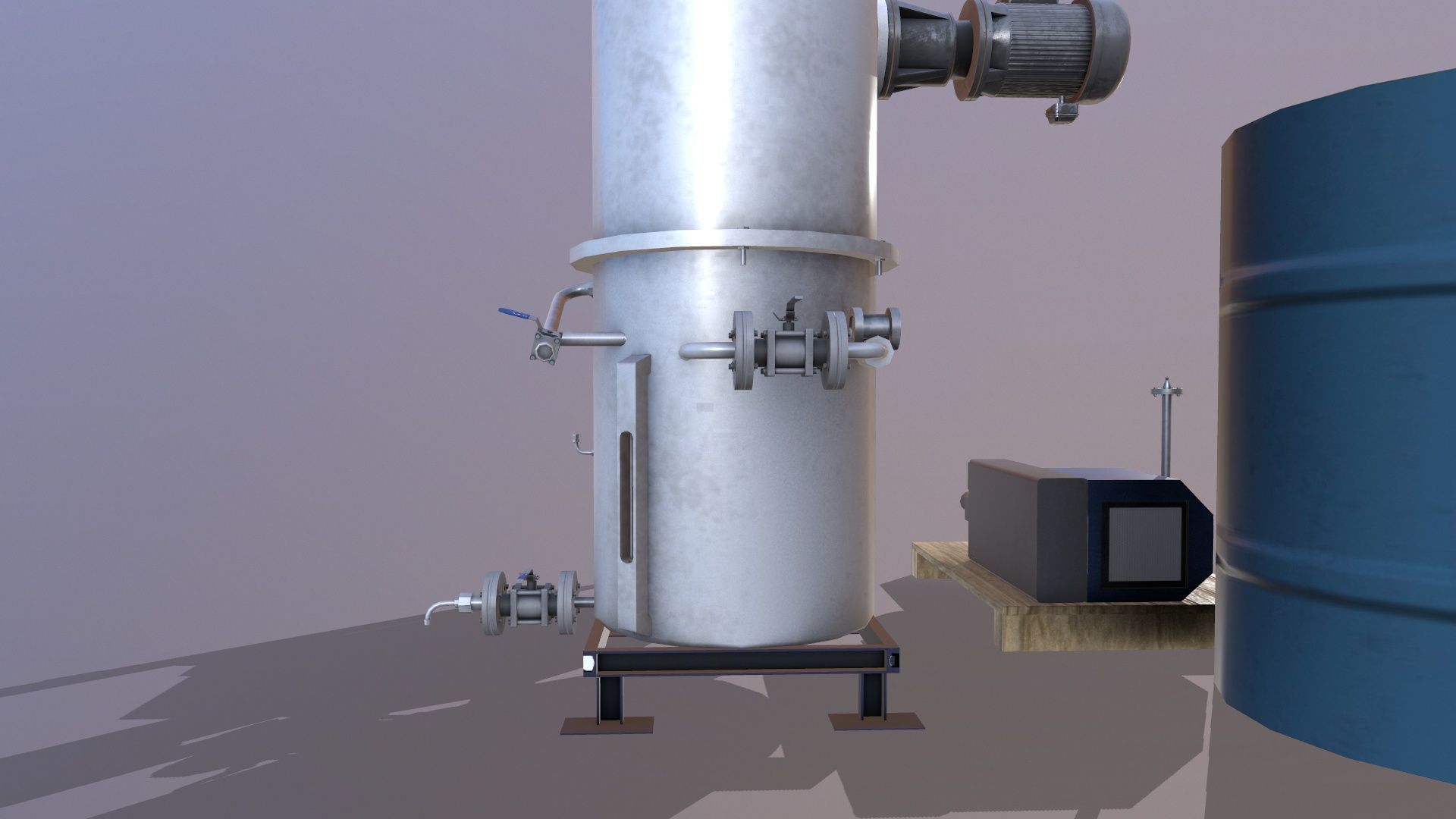 Pump and Tank Low-poly 3D model_7