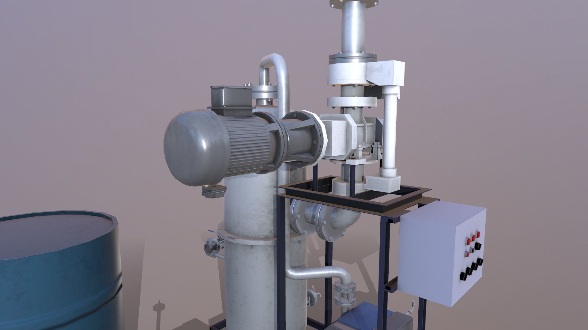 Pump and Tank Low-poly 3D model_11