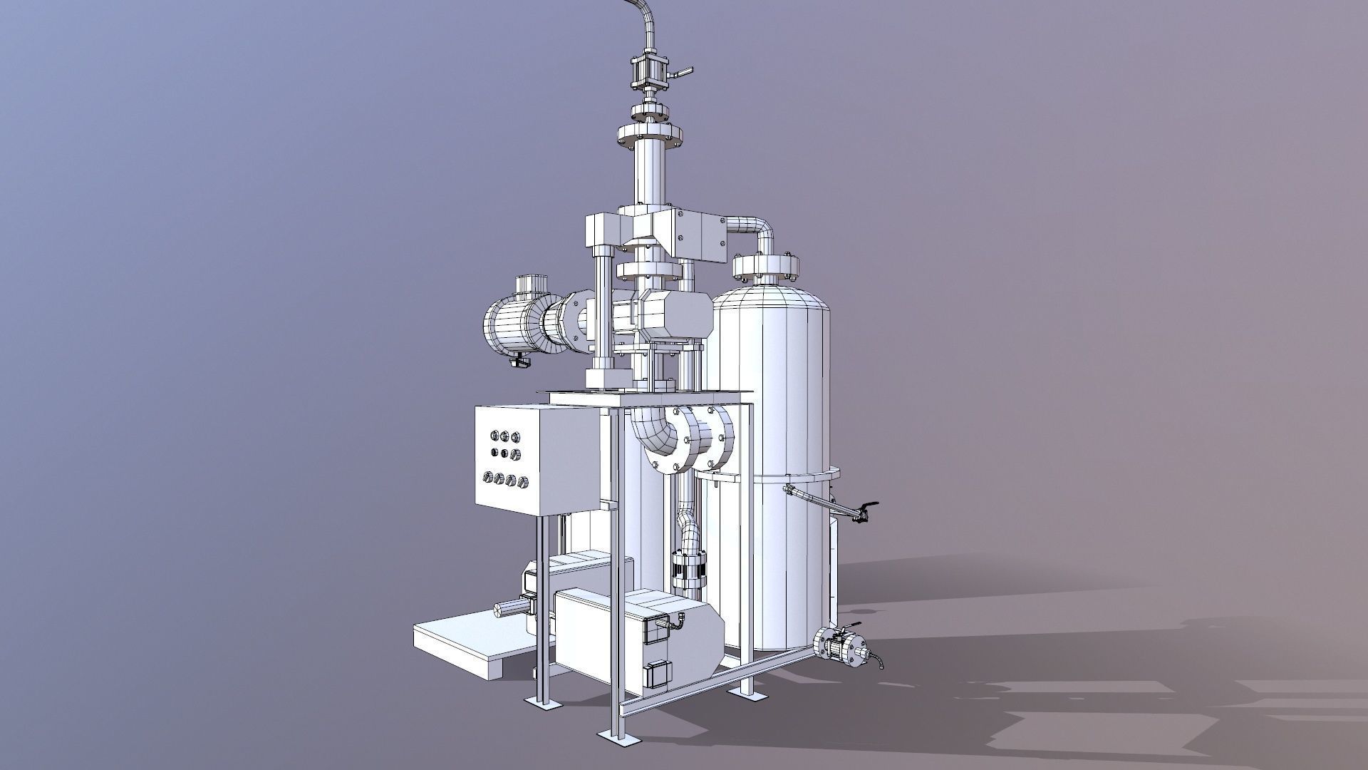 Pump and Tank Low-poly 3D model_19
