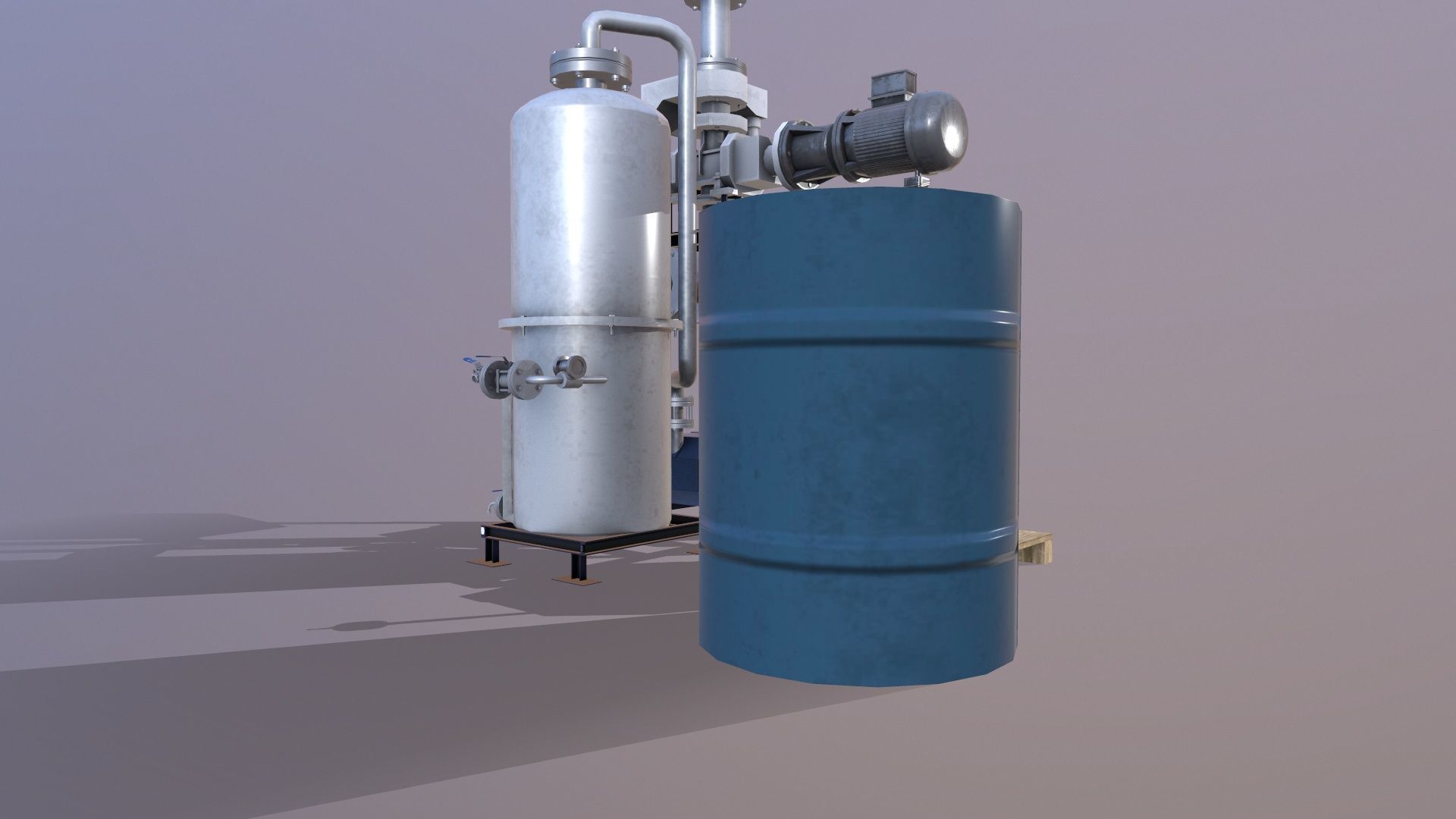 Pump and Tank Low-poly 3D model_8